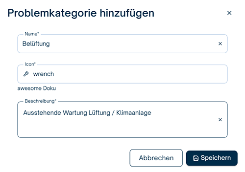 Zuweisung Problemkategorien