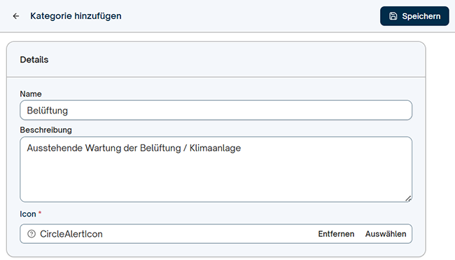 Zuweisung Problemkategorien