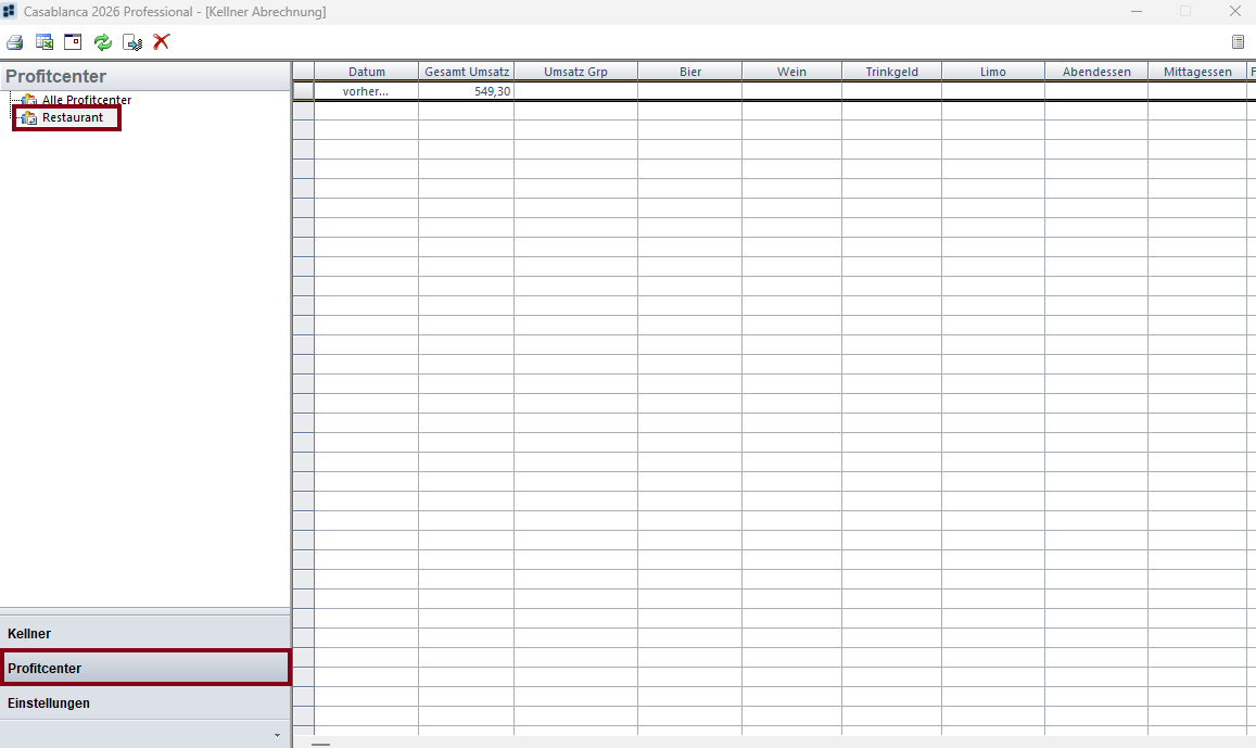 Profitcenter Point of Sales