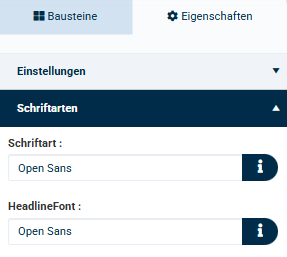 Eigenschaften -> Fonts