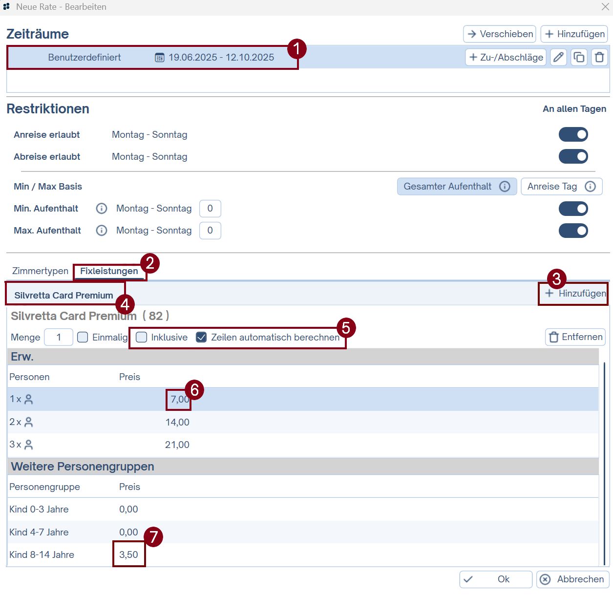Silvretta Premium Card als Fixleistung hinterlegen