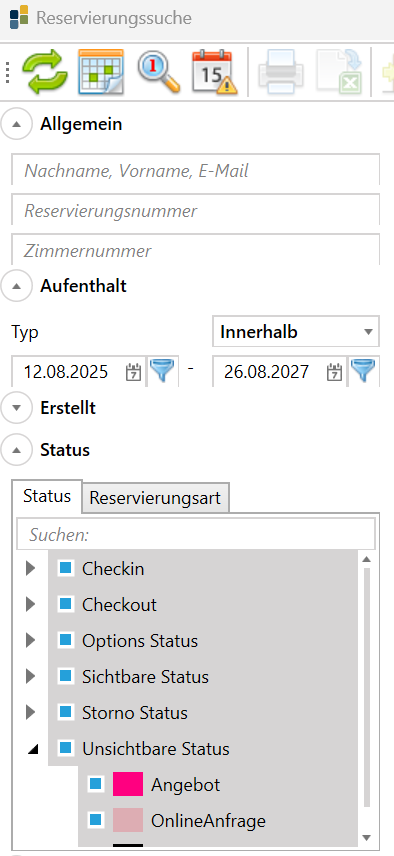 Reservierungssuche