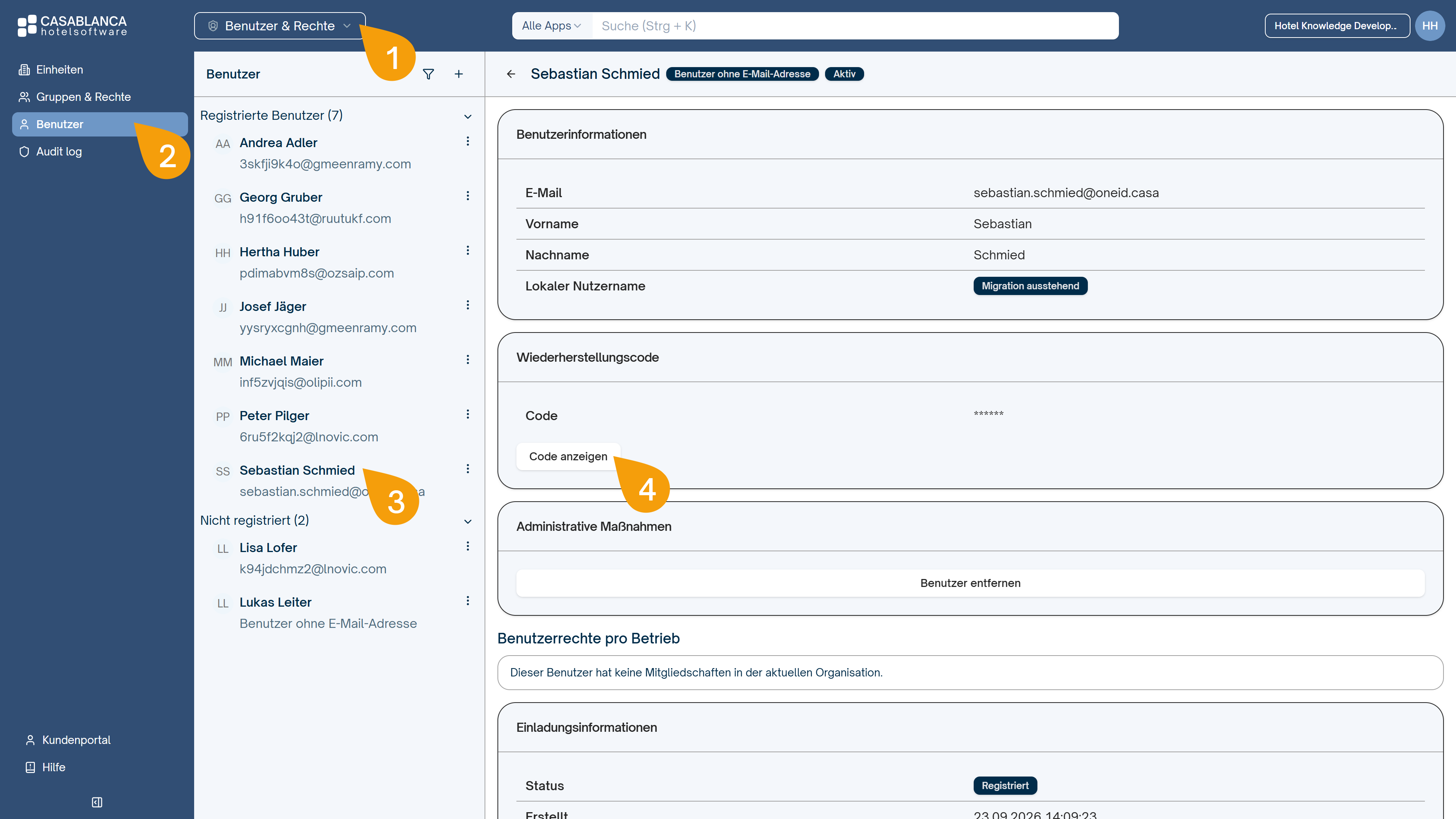 Passwort zurücksetzen für Benutzer ohne E-Mail-Adress
