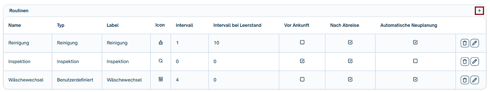 Beispiel Einstellungen