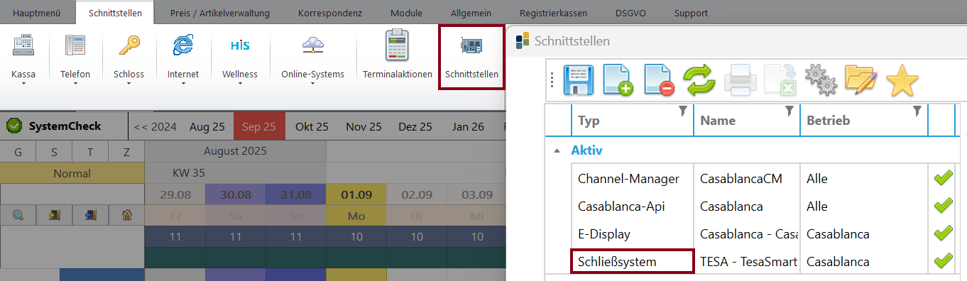 Schnittstelle Key-Card