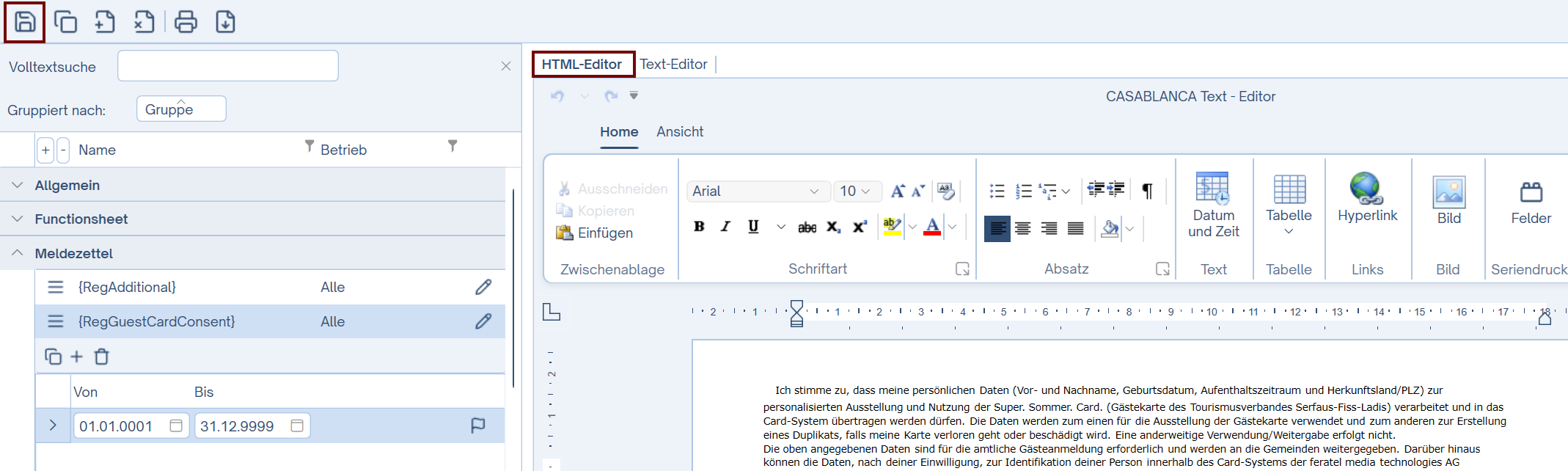 Neuen Text speichern