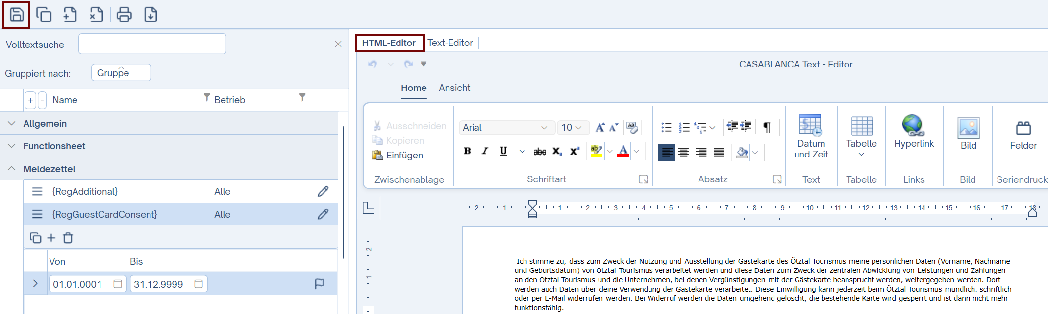 Neuen Text speichern