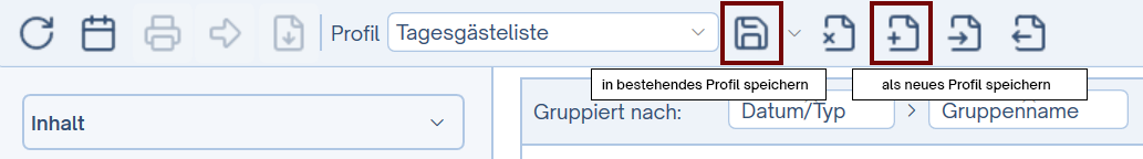 Profil speichern