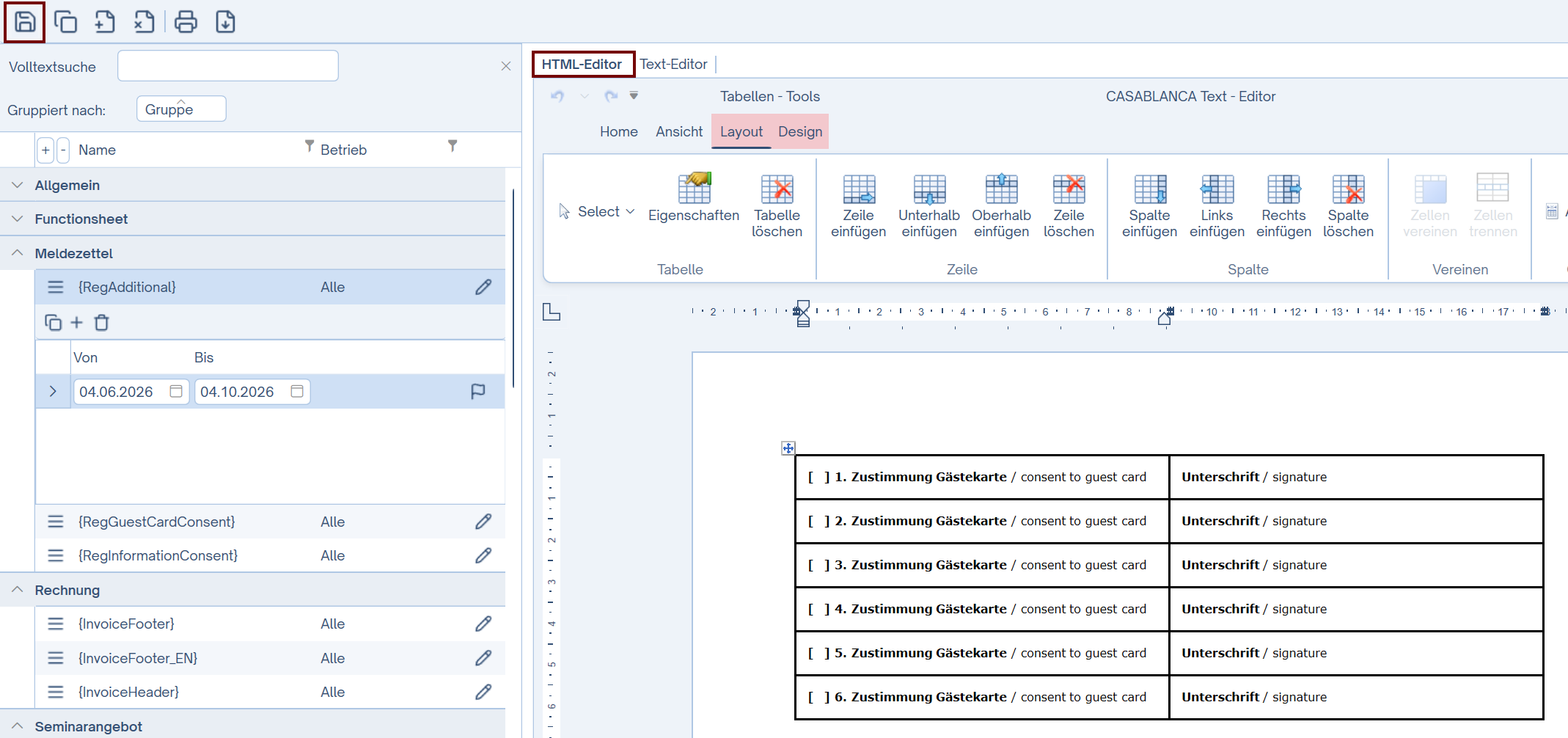 HTML-Editor -> Speichern
