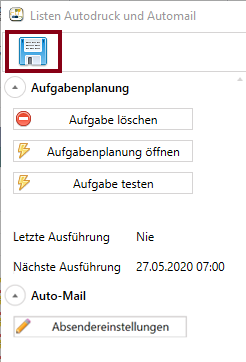 Einstellungen speichern