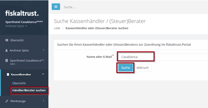 PosOperator -> Händler/Berater suchen