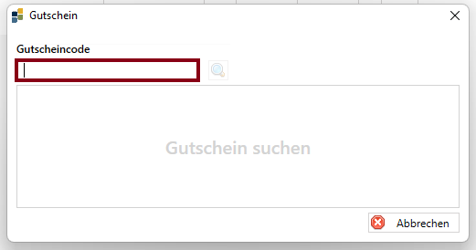 Gutschein abfragen