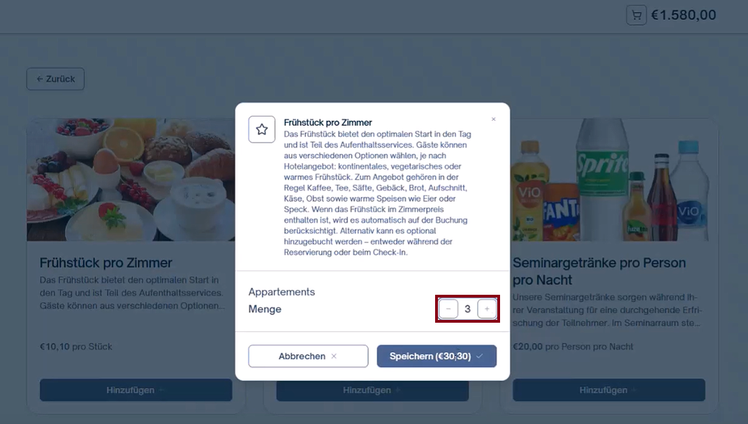 Artikel auswählen Upselling