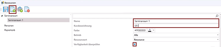 Seminarraum 1 Ressourcenverwaltung