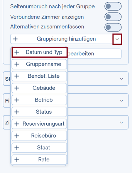 Gruppierung setzen