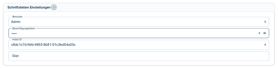 Schnittstellen Einstellungen