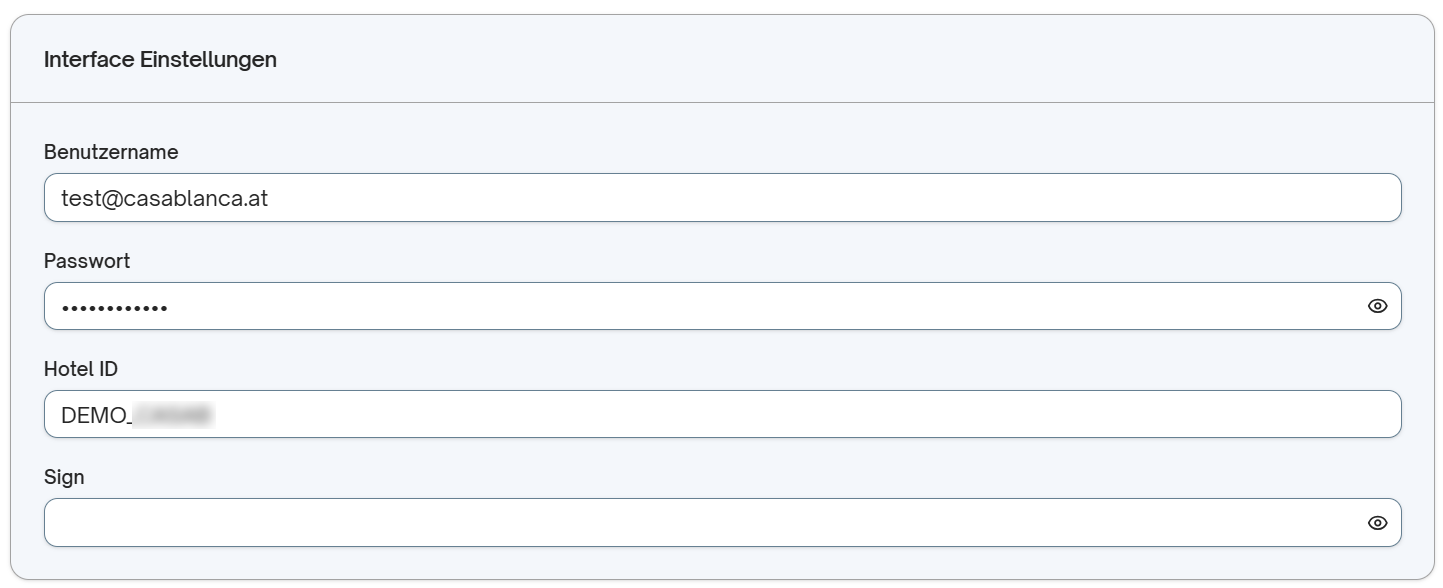 Schnittstellen Einstellungen
