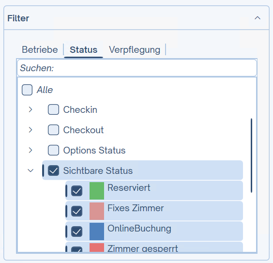 Einstellung Status