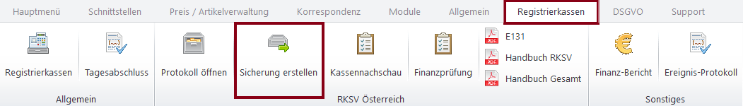 Sicherung erstellen