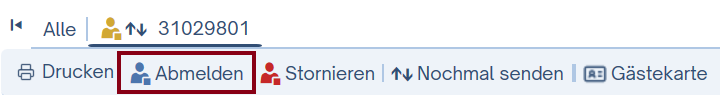 Einzelnen Meldezettel abmelden