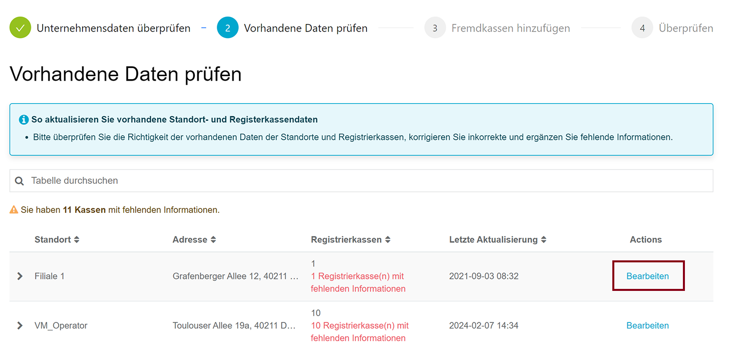 Ablauf Meldeformular