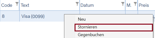 Stornieren Stornieren