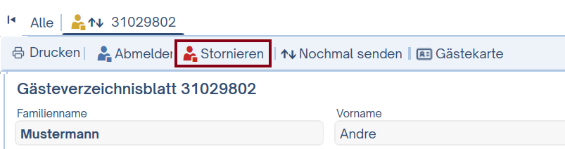 Meldezettel stornieren