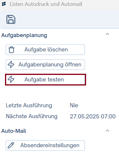 Testen des Autodrucks