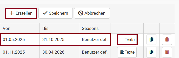 Zeitraum Text-Block
