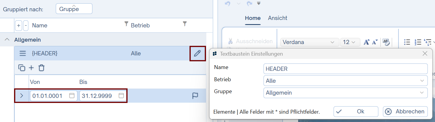 Korrespondenz-Textbausteine