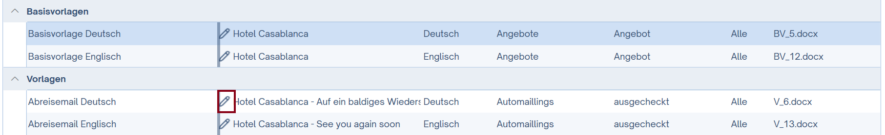 Korrespondenz-Textvorlage