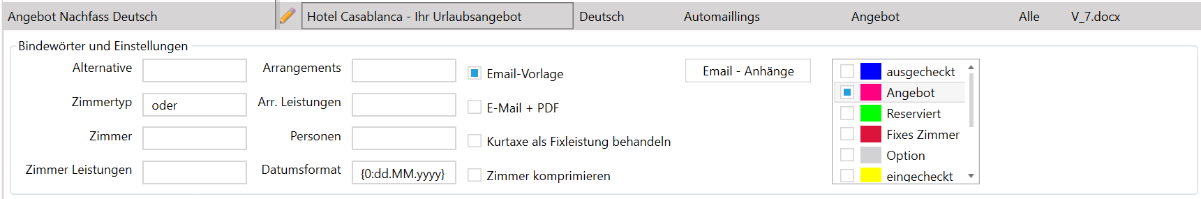 Korrespondenz-Textvorlage