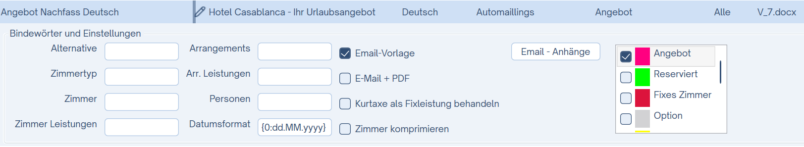 Korrespondenz-Textvorlage