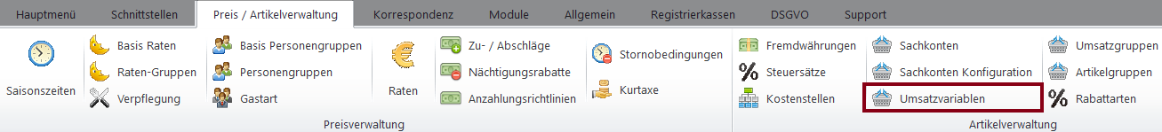 Umsatzvariablen
