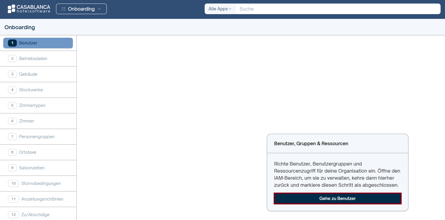 Onboarding > Benutzer Wizard