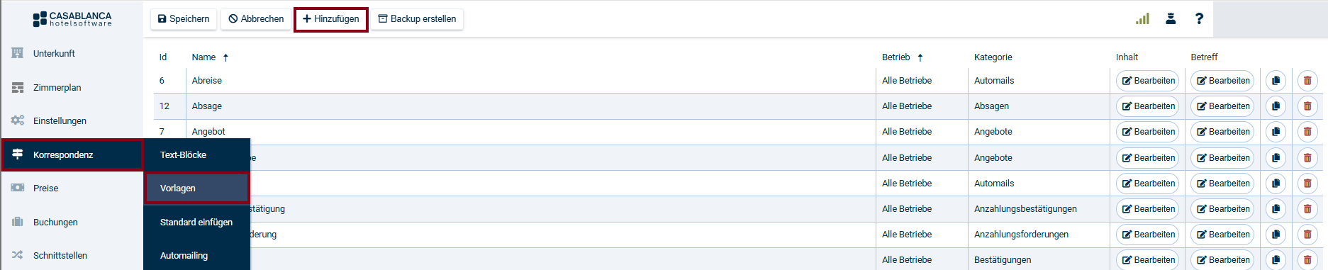Neue Vorlage erstellen Zeitraum Text-Block