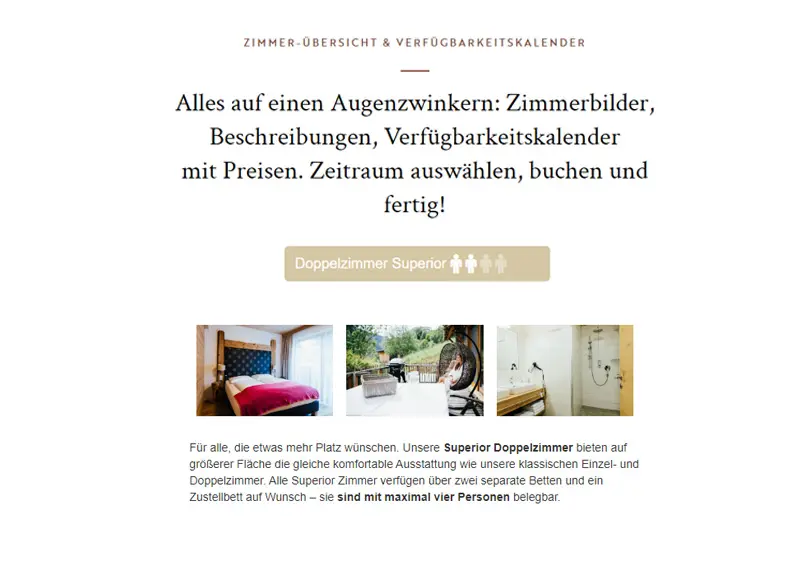 Zimmertypen-Widget