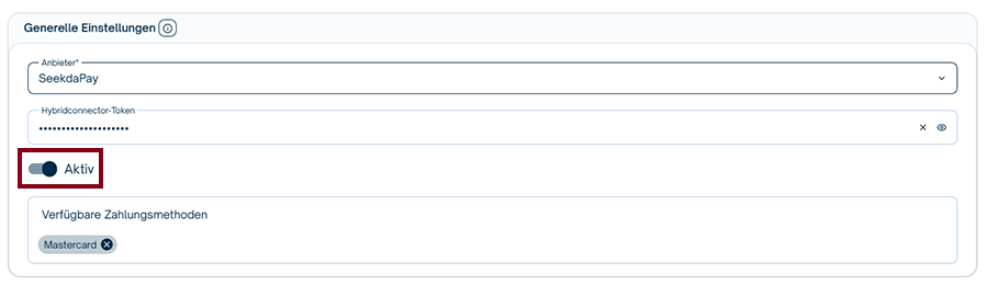 Schnittstellen Einstellungen