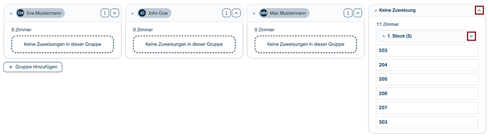 Zuweisung von Aufgaben