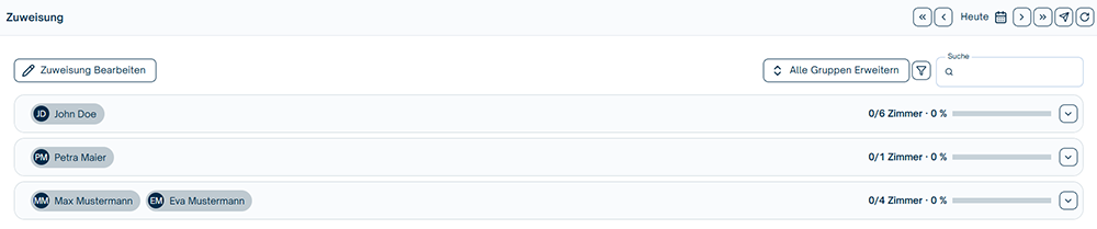 Zuweisung von Aufgaben